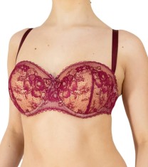 Sutien Balconette &icirc;n Culoare Bordo cu Bretele Detașabile S106 - 75C