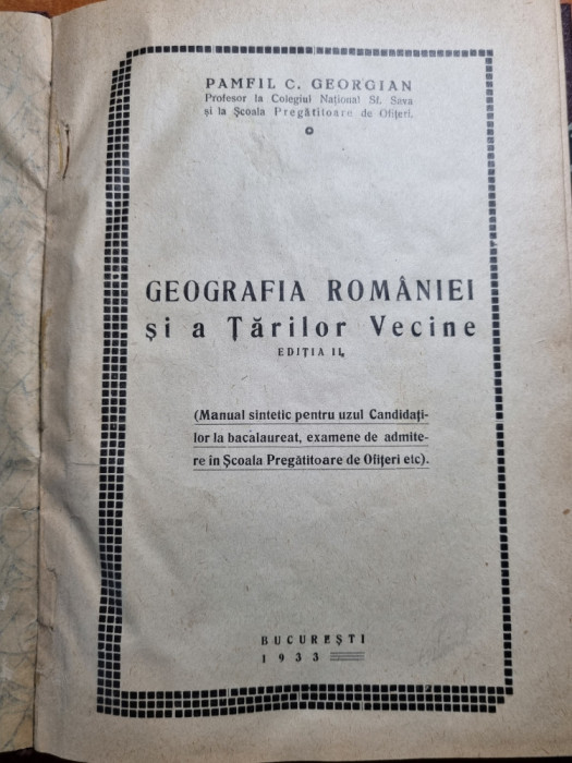 geografia romaniei si a tarilor vecine - din anul 1933