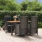 vidaXL Set mobilier de grădină cu perne, 5 piese, negru, poliratan 3185076