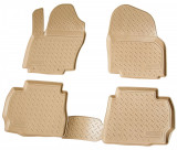 Set de 4 covorase bej cauciuc 3D stil tavita premium pentru Ford Mondeo 4 2007-2014, Recambo