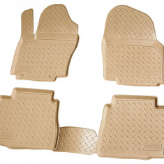 Set de 4 covorase bej cauciuc 3D stil tavita premium pentru Ford Mondeo 4 2007-2014