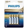 Baterie Philips Premium Alkaline, AAA / LR3, Set 4 bucati Phil-LR03M4B/10