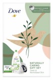 Set Dove Naturally Refreshing: Puf de baie + Sapun Crema Go Fresh Touch, 90 g + Gel de dus, 250 ml