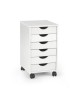 Dulapior Rulant HM Simon 2 Alb, Sertare MDF, Roti, 37x41x63cm