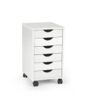 Dulapior Rulant Alb HM Simon 2 Sertare MDF, Roti, 37x41x63cm