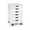 Dulapior rulant HM Simon 2, cu sertare, cu roti, front MDF, alb