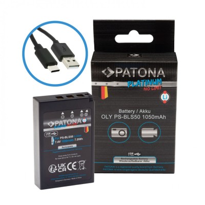Acumulator Patona Platinum BLS5 BLS-5 E-P3 E-PL2 PEN E-PL3 E-PM1 Olympus foto