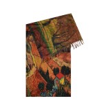 Fular tip esarfa pictata 2, Dacali, casmir ,12 maro/oranj