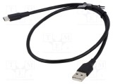 Cablu USB 2.0 VENTION 0,5m USB A la USB C nichelat negru PVC