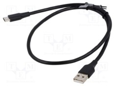 Cablu USB 2.0 VENTION 0,5m USB A la USB C nichelat negru PVC