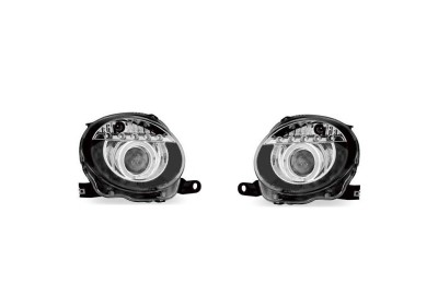 Set faruri tuning FIAT 500 (312), 03.2007-08.2015, H1; electrical; negru, transparent; TUNING; halogen, foto