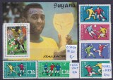Lot filatelic Sport / Fotbal - Coliță Guyana Pel&eacute; (Italia '90) &amp; timbre Bulgaria (Mundial '70 &amp; '74) -A991