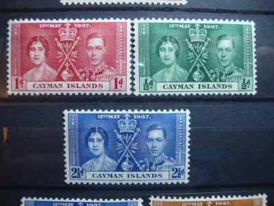 CAYMAN ISLANDS 1937 SERIE INCORONAREA GEORGE VI MH foto