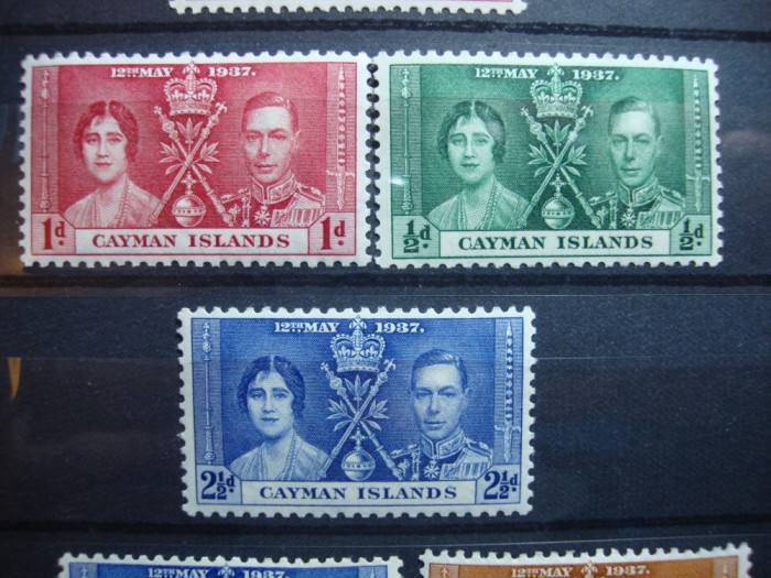 CAYMAN ISLANDS 1937 SERIE INCORONAREA GEORGE VI MH