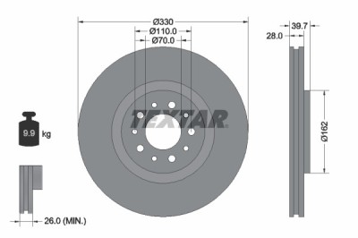 TEXTAR 92145103 PRO Disc frana foto
