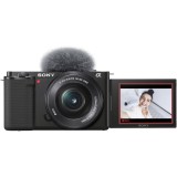 Aparat foto Mirrorless Sony Alpha ZV-E10, 24.2MP, 4K, Negru + Obiectiv 16-50mm