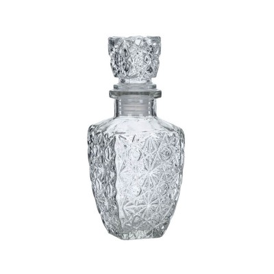 Sticla pentru lichior cu dop patrat si modele, 250 ml, transparenta, ATU-089941 foto
