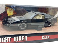 Macheta metal Pontiac Firebird Knightrider Kitt with working lights on the front hood, black 1/24