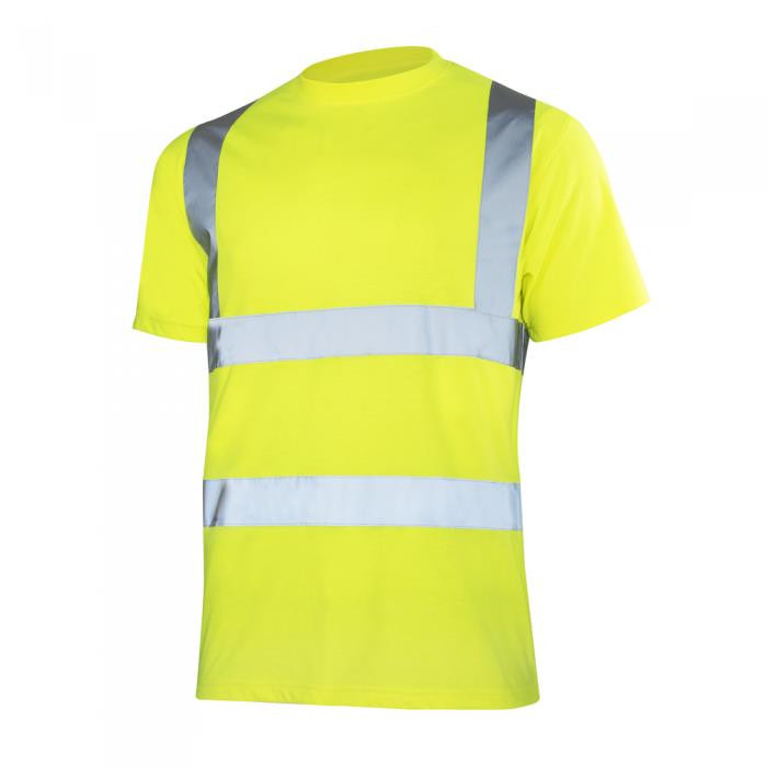 Tricou maneca scurta, reflectorizant, galben fluorescent, marimea XL