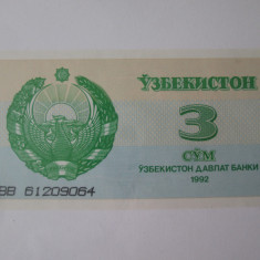 Uzbekistan 3 Sum 1992 UNC