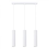 Lampă Suspendată Karbon Alb Din Aluminiu Cu 3 Becuri Tub Minimalistă De Interior.