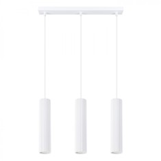 Lampă Suspendată Karbon Alb Din Aluminiu Cu 3 Becuri Tub Minimalistă De Interior.