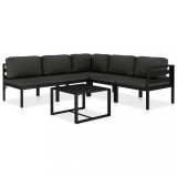 VidaXL Set mobilier de grădină cu perne, 6 piese, antracit, aluminiu 49230