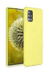 Huse silicon antisoc cu microfibra interior Samsung Galaxy A71 , Galben foto