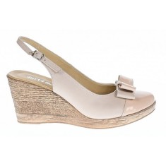Oferta marimea 38 -Pantofi dama decupati din piele naturala bej cu platforma LS100BEJLACBOX