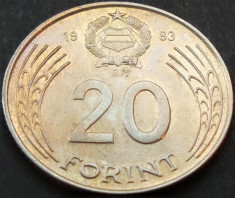 Moneda 20 FORINT / FORINTI - RP UNGARA / UNGARIA, anul 1983 *cod 1571 A foto