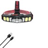 Lanterna Cap LED Reincarcabila, 6 Moduri Iluminare, Functie SOS, ABS, Rezistenta Apa, Camping, Pescuit, Drumetii, Negru/Argintiu/Gri