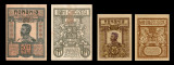 Bancnote Romania, bani vechi - 50 bani 1917, 25 bani 1917, Regele Ferdinand