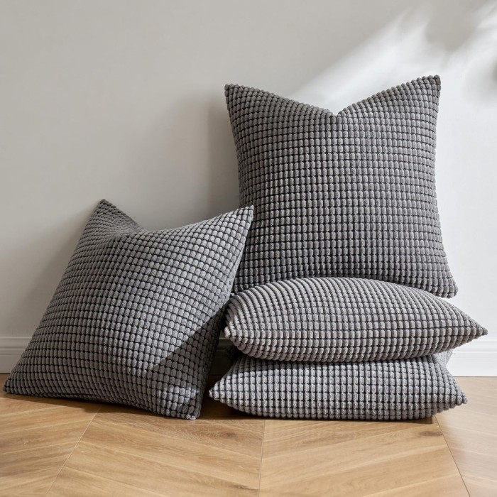 Set 4 Huse De Perna, 50 x 50 cm, Gri Inchis - CN