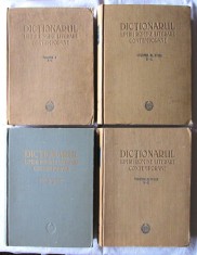 DICTIONARUL LIMBII ROMANE LITERARE CONTEMPORANE, Vol. I, II, III, IV, Colectiv, Coord. Dimitrie Macrea si Emil Petrovici, 1955-1957