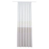 Perdea Mendola Fabrics, model Vella, Monograma, natur, crem, H 280 cm