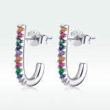 Cercei Din Argint - Christmas Cane Studs - cod ARG66C, Argintboutique
