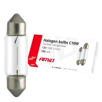 Set 10 becuri cu halogen C10W Festoon, 31mm, 12V AVX-AM02555 foto