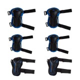 Echipament de protectie pentru copii, 6 piese, Negru/Albastru, ATU-085956, Oem