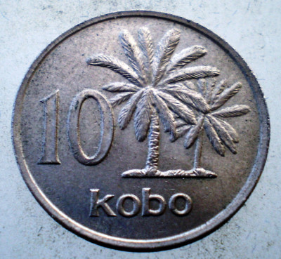 1.275 NIGERIA 10 KOBO 1974 XF/AUNC foto