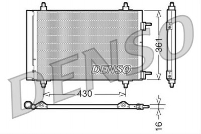 Condensator climatizare AC OEM/OES (Denso), Citroen BERLINGO, 04.2008-; C4, 11.2004-; Peugeot 307, 2000-2009; 308, 2008-2014; PARTNER, 2008- motor 1, foto