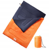 Sac de dormit dublu cu perne de camping, adulti, 3-4 anotimpuri GartenMobel Dekor, vidaXL