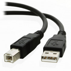 Cablu USB 2.0 imprimanta, tip A-B, lungime 2 metri, negru foto