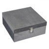 Cutie Depozitare, Model Gri, Material Lemn Poliester, &Icirc;nchidere Metalică, Dimensiuni 24x24x10 cm, Oem