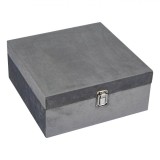 Cutie Depozitare, Model Gri, Material Lemn Poliester, &Icirc;nchidere Metalică, Dimensiuni 24x24x10 cm, Oem