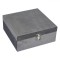 Cutie Depozitare, Model Gri, Material Lemn Poliester, &Icirc;nchidere Metalică, Dimensiuni 24x24x10 cm