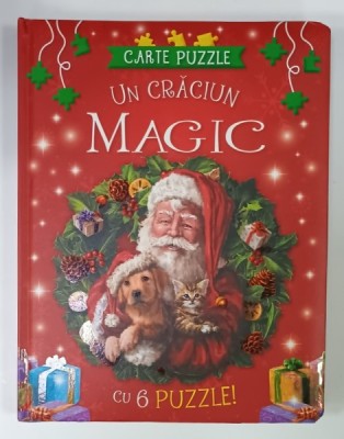 UN CRACIUN MAGIC , CARTE PUZZLE , 6 PUZZLE- URI , ANII &amp;#039;2000 foto