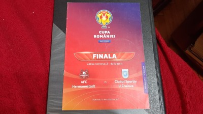 program AFC Hermannstadt - CSU Craiova finala cupa rom. foto