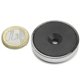 Magnet ferita oala &Oslash;40 mm, cu gaura ingropata, putere 20 kg