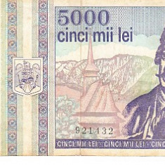 M1 - Bancnota Romania 26 - 5000 lei - emisiune 1993