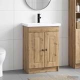 Cumpara ieftin Set de mobilier pentru baie Stejar Artizanal 56 x 37,5 x 81 cm